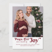 Peace Love Bundle of Joy 2 Foto We verwachten H Feestdagenkaart (Voorkant)