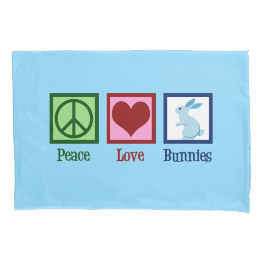 Peace Love Bunnies Kussensloop (Voorkant)