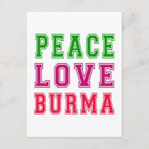 Peace Love Burma. Briefkaart