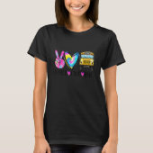 Peace Love Bus Driver First Day Of School Heart Ha T-shirt (Voorkant)