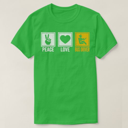 Peace Love Bus Driver School Bus Drivers Drivers D T-shirt (Design voorkant)
