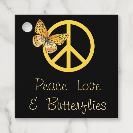 Peace Love & Butterflies Bedankjes Labels (Voorkant)