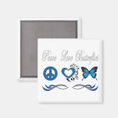 Peace Love Butterflies Magneet (Voorkant / Achterkant)
