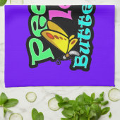 Peace, Love, Butterflies; Retro Theedoek (Gevouwen)