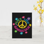 Peace Love Byrbeque - Byrbecue Kaart (Gele Bloem)