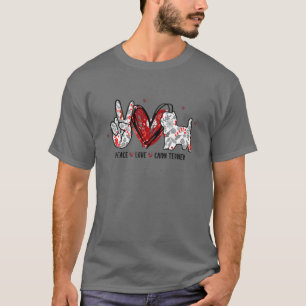 Peace Love Cairn Terrier Funny Gift Hondenliefhebb T-shirt