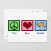 Peace Love Camels Briefkaart (Voorkant / Achterkant)