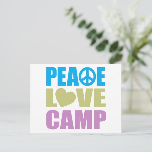 Peace Love Camp Briefkaart (Staand voorkant)