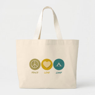 Peace Love Camp Grote Tote Bag