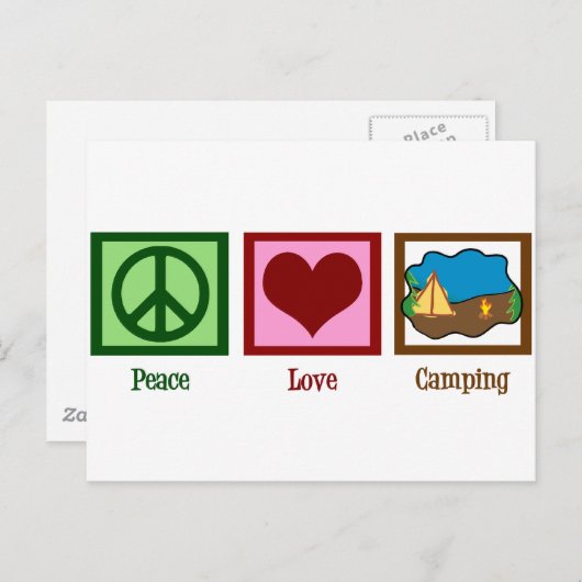 Peace Love Camping Briefkaart (Voorkant / Achterkant)