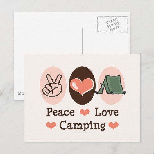 Peace Love Camping Briefkaart (Voorkant / Achterkant)