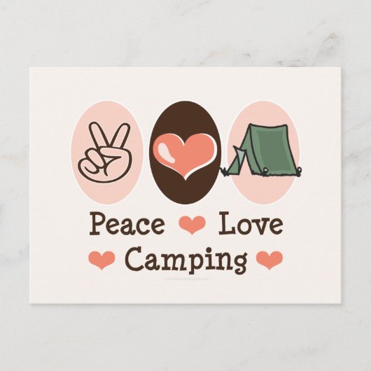Peace Love Camping Briefkaart (Voorkant)