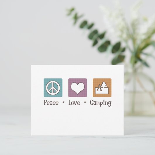 Peace Love Camping Briefkaart (Staand voorkant)