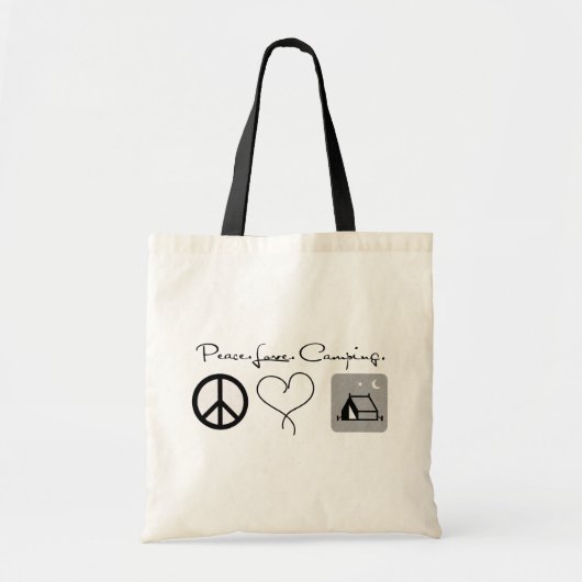 Peace Love Camping Canvas tas (Voorkant)