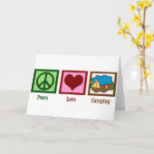 Peace Love Camping Kaart (Gele Bloem)