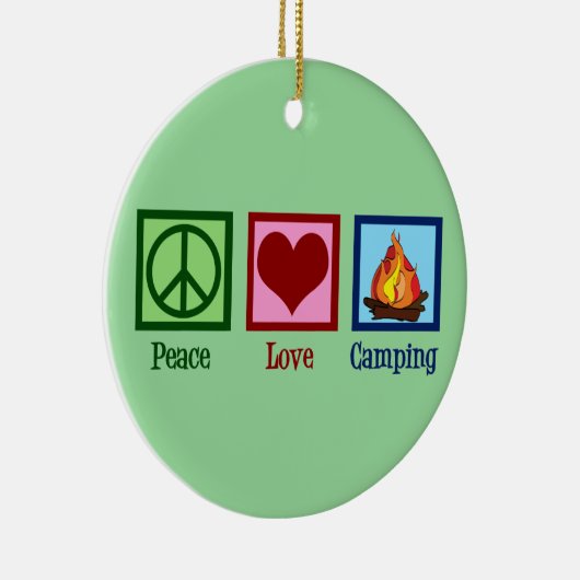 Peace Love Camping Keramisch Ornament (Rechts)