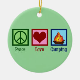 Peace Love Camping Keramisch Ornament