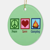 Peace Love Camping Keramisch Ornament (Links)