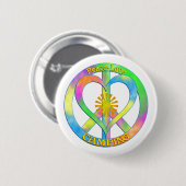 Peace Love Camping Ronde Button 5,7 Cm (Voorkant /achterkant)