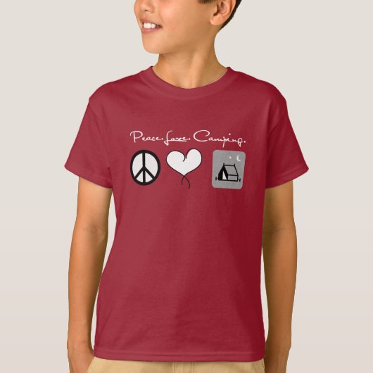 Peace Love Camping Shirt for Kids (Voorkant)