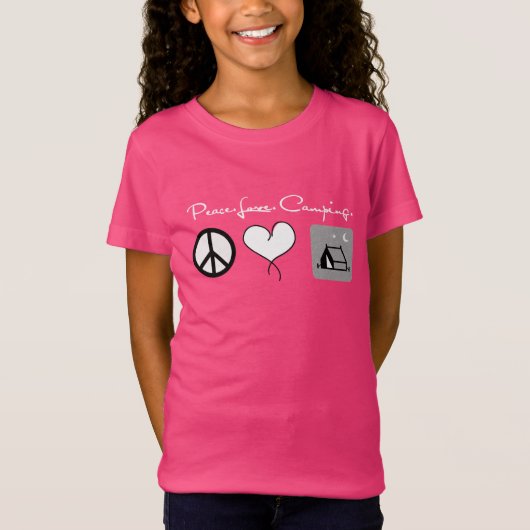 Peace Love Camping Shirt for Kids (Voorkant)