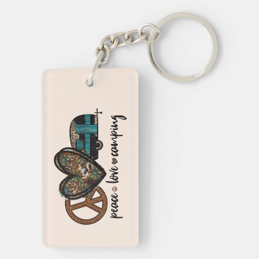 Peace Love Camping Sleutelhanger (achterkant)
