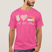 Peace Love Camping Slogan Hippy Design Hippie Camp T-shirt (Voorkant)