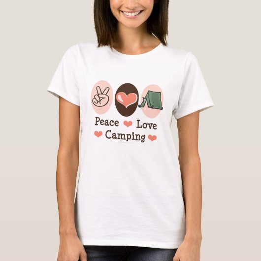 Peace Love Camping T shirt (Voorkant)
