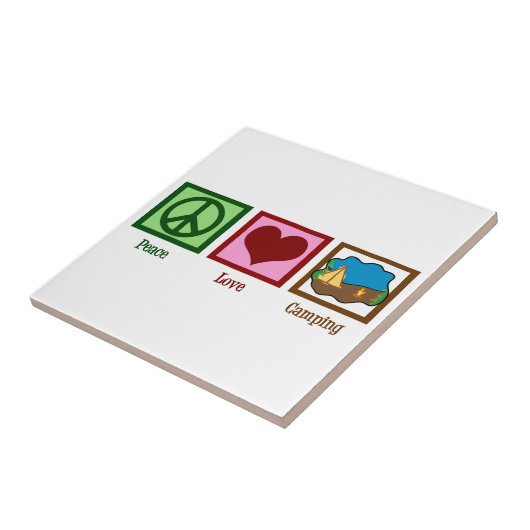 Peace Love Camping Tegeltje (Zijkant)