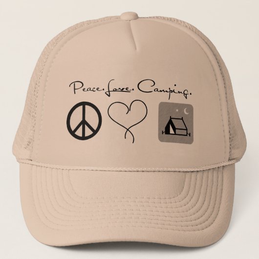 Peace Love Camping Trucker Hats Pet (Voorkant)