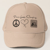 Peace Love Camping Trucker Hats Trucker Pet (Voorkant)