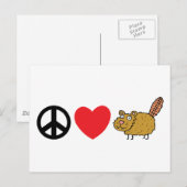Peace Love Canadian Beaver Briefkaart (Voorkant / Achterkant)