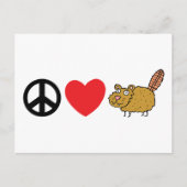 Peace Love Canadian Beaver Briefkaart (Voorkant)