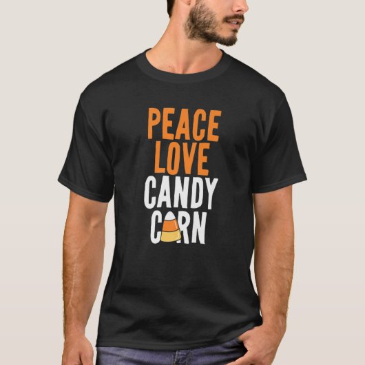 Peace Love Candy Corn Funny Kinder Adults Hallowee T-shirt (Voorkant)