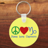 Peace Love Capricorn Zodiac Design Sleutelhanger (Voorkant)
