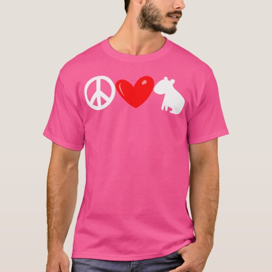 Peace Love Capybara Dierenvriend Capybara T-shirt (Voorkant)
