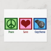Peace Love Capybaras Briefkaart (Voorkant)