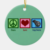 Peace Love Capybaras Keramisch Ornament (Voorkant)