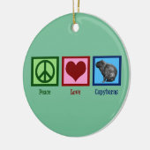 Peace Love Capybaras Keramisch Ornament (Links)