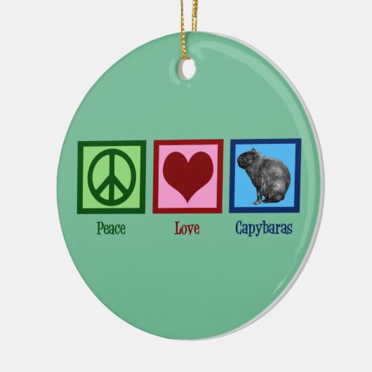 Peace Love Capybaras Keramisch Ornament (Links)