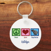 Peace Love Capybaras Sleutelhanger (Voorkant)