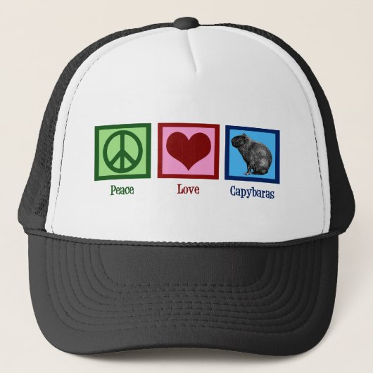 Peace Love Capybaras Trucker Pet (Voorkant)
