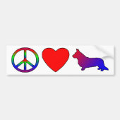 Peace Love Cardigan Welsh Corgis Bumpersticker (Voorkant)