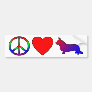 Peace Love Cardigan Welsh Corgis Bumpersticker