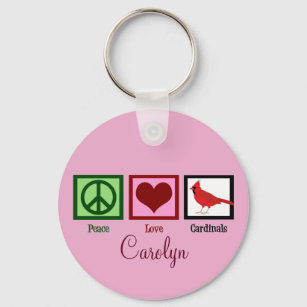 Peace Love Cardinals Cute Custom Sleutelhanger