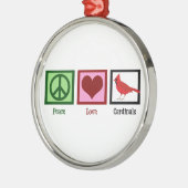 Peace Love Cardinals Metalen Ornament (Links)