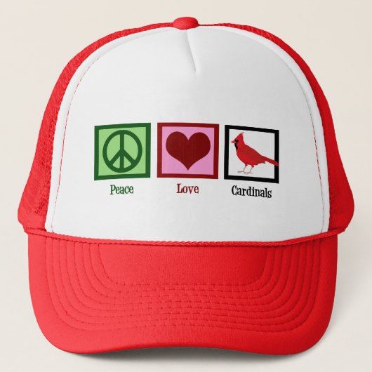 Peace Love Cardinals Trucker Pet (Voorkant)