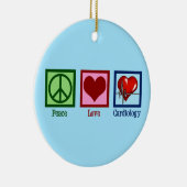 Peace Love Cardiology Heart Surgeon Hartslag Keramisch Ornament (Rechts)