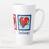 Peace Love Cardiology Heart Surgeon Hartslag Latte Mok (Rechts)