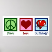 Peace Love Cardiology Heart Surgeon Hartslag Poster (Voorkant)